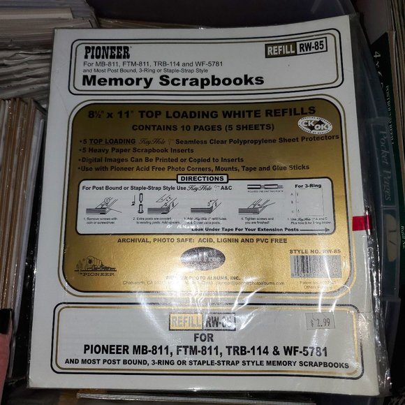 Pioneer Photo Album Refills RW-85 8.5"x11" - 10 Top Loading Pages (3 PACK) New - Picture 1 of 2